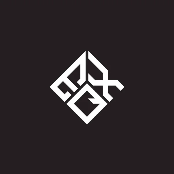 Eqx Lettre Logo Design Sur Fond Noir Eqx Initiales Créatives — Image vectorielle