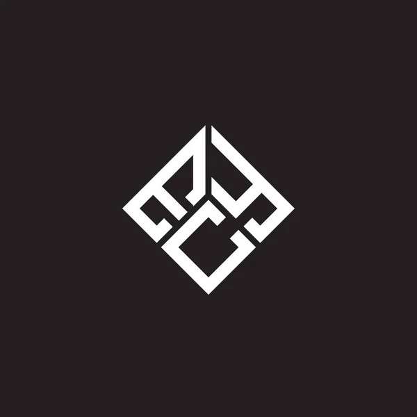Design Logotipo Carta Ecy Fundo Preto Ecy Iniciais Criativas Conceito — Vetor de Stock