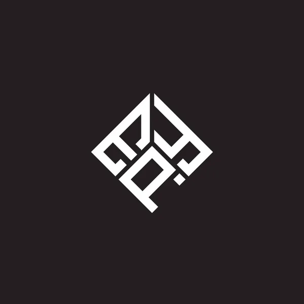 Diseño Del Logotipo Letra Epy Sobre Fondo Negro Epy Iniciales — Archivo Imágenes Vectoriales