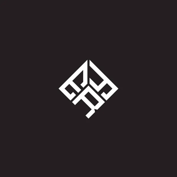 Ery Písmeno Logo Design Černém Pozadí Ery Kreativní Iniciály Koncept — Stockový vektor