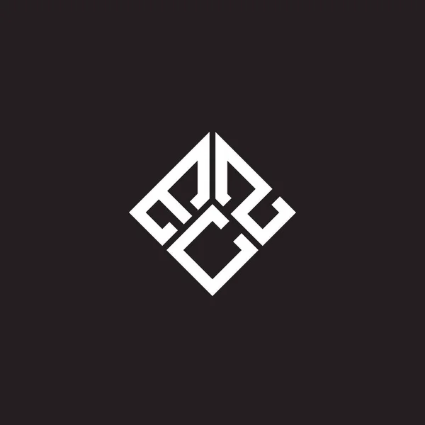 Ecz Logo Ontwerp Zwarte Achtergrond Ecz Creatieve Initialen Letter Logo — Stockvector