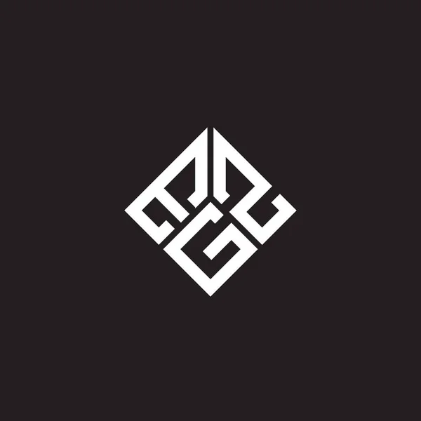 Diseño Del Logotipo Letra Egz Sobre Fondo Negro Egz Iniciales — Archivo Imágenes Vectoriales