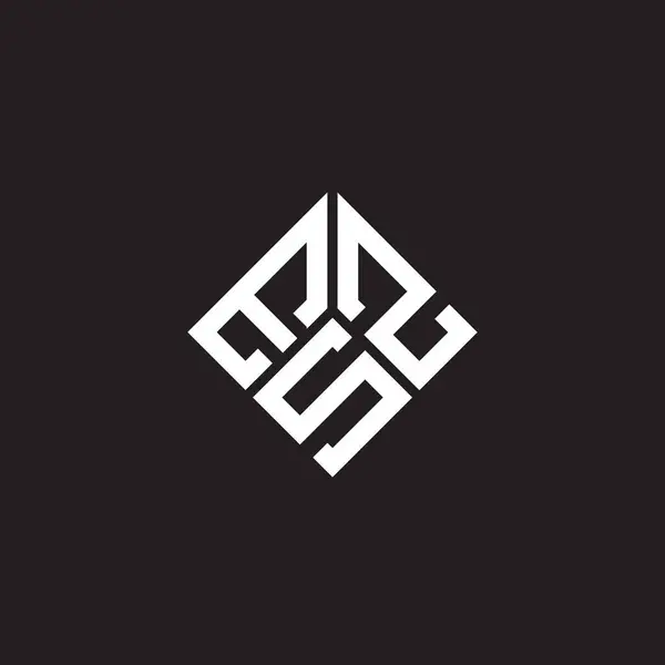 Diseño Del Logotipo Letra Esz Sobre Fondo Negro Esz Iniciales — Vector de stock