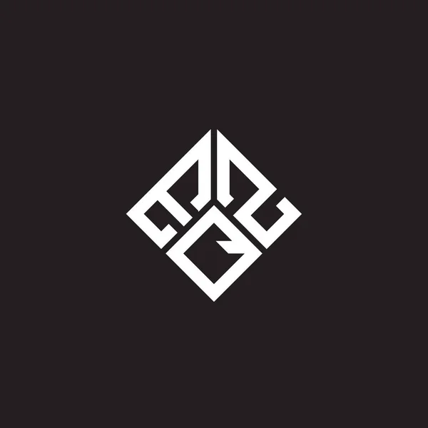 Siyah Arkaplanda Eqz Harf Logosu Tasarımı Eqz Yaratıcı Harflerin Baş — Stok Vektör