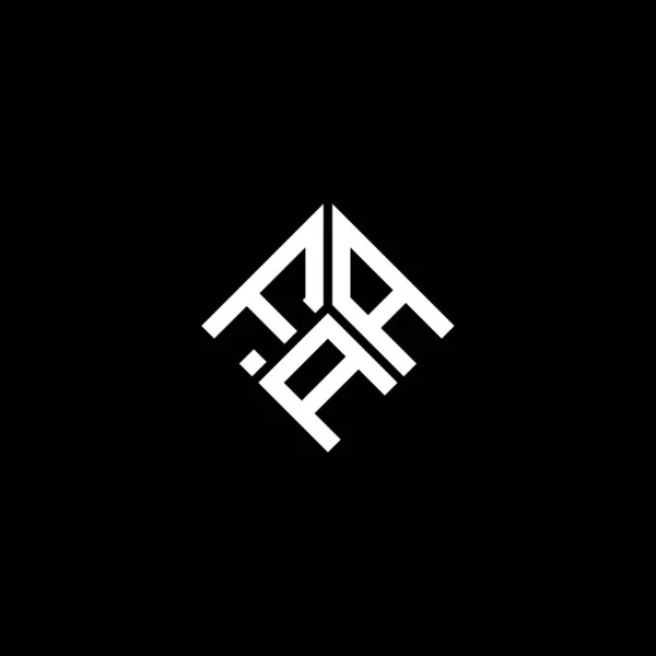 Design Logotipo Carta Faa Fundo Preto Faa Iniciais Criativas Conceito — Vetor de Stock