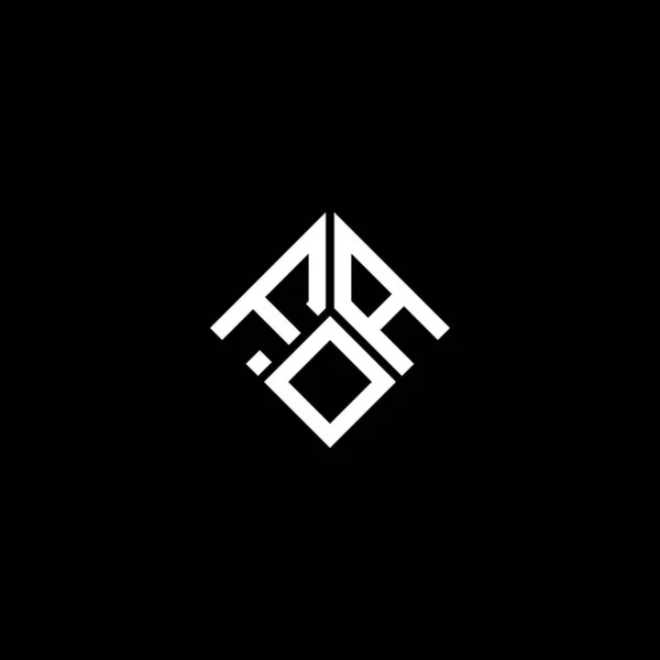 Diseño Del Logotipo Letra Foa Sobre Fondo Negro Foa Iniciales — Vector de stock
