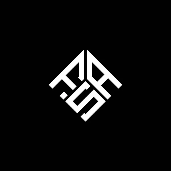 Diseño Del Logotipo Letra Fsa Sobre Fondo Negro Fsa Iniciales — Vector de stock