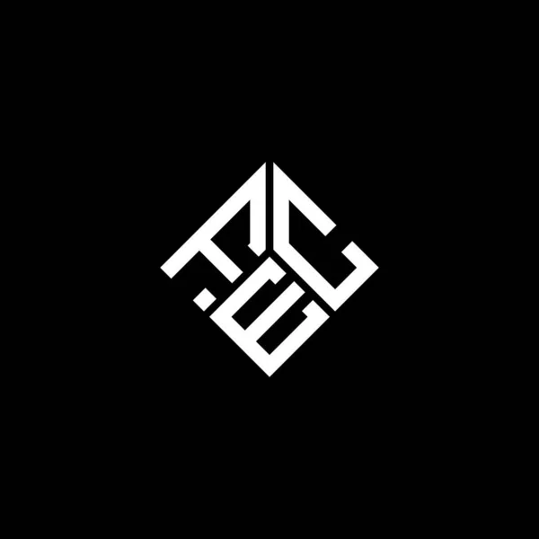 Diseño Del Logotipo Letra Fec Sobre Fondo Negro Fec Iniciales — Vector de stock