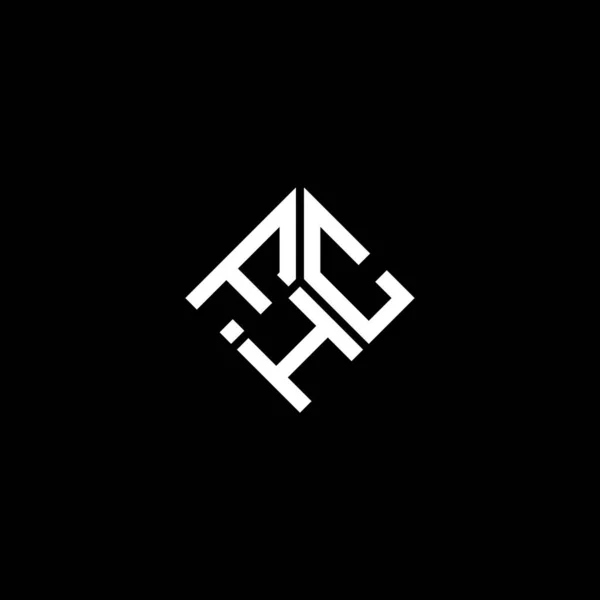 Diseño Del Logotipo Letra Fhc Sobre Fondo Negro Fhc Iniciales — Vector de stock