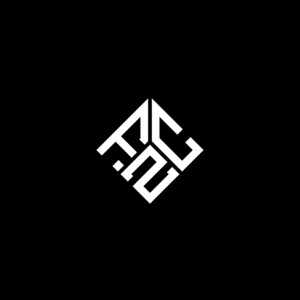 Logo Fzc Disegno Lettera Sfondo Nero Logo Creativo Delle Iniziali — Vettoriale Stock