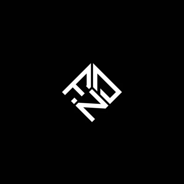 Fnd Lettre Logo Design Sur Fond Noir Fnd Initiales Créatives — Image vectorielle