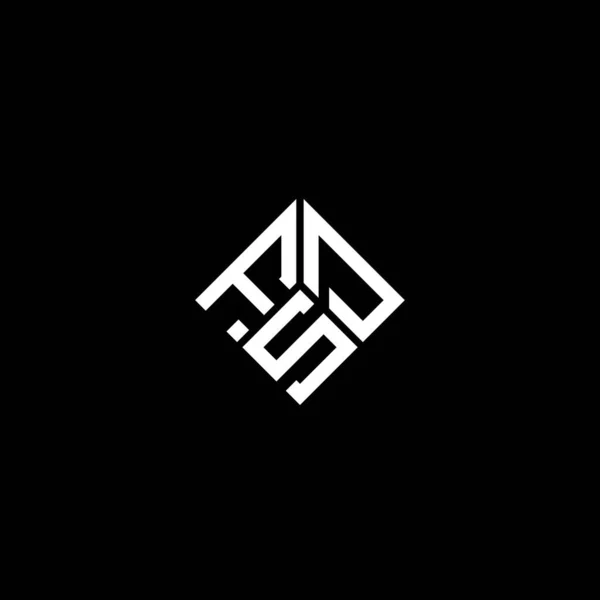 Fsd Brev Logotyp Design Svart Bakgrund Fsd Kreativa Initialer Brev — Stock vektor