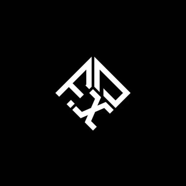 Logo Lettera Fxd Sfondo Nero Fxd Creativo Iniziali Lettera Logo — Vettoriale Stock