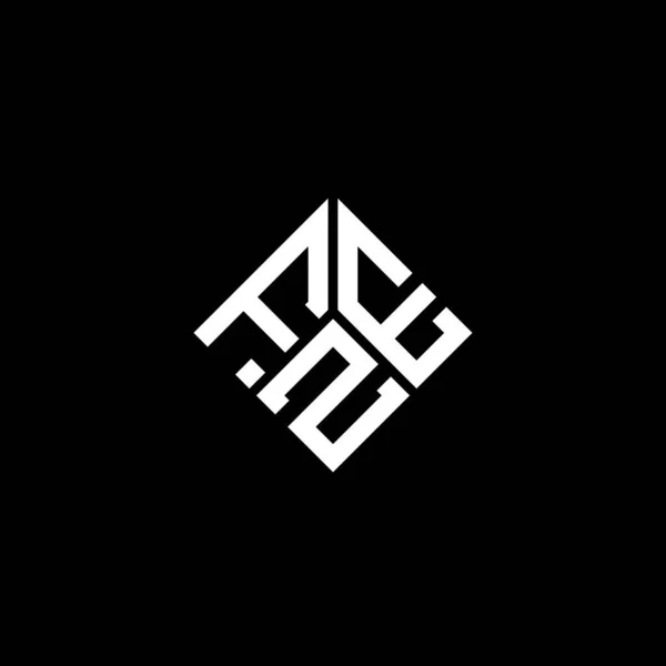 Diseño Del Logotipo Letra Fze Sobre Fondo Negro Fze Iniciales — Vector de stock