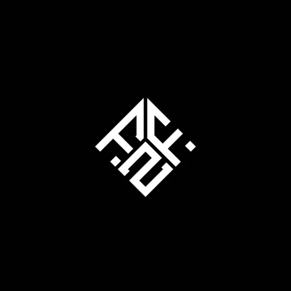 Fzf Brev Logotyp Design Svart Bakgrund Fzf Kreativa Initialer Brev — Stock vektor