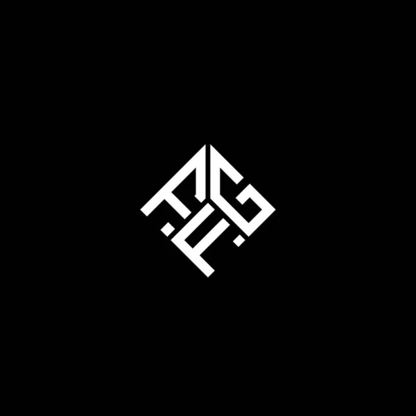 Ffg Brev Logotyp Design Svart Bakgrund Ffg Kreativa Initialer Brev — Stock vektor