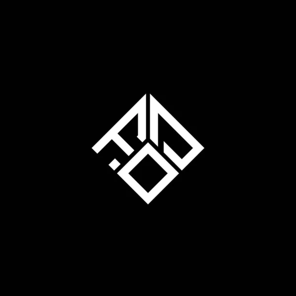 ブラックを基調としたFodレターロゴデザイン Fod創造的なイニシャルの手紙のロゴコンセプト フードレターデザイン — ストックベクタ