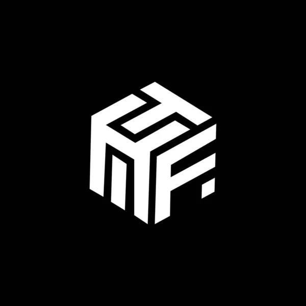 Diseño Del Logotipo Letra Thf Sobre Fondo Negro Thf Iniciales — Archivo Imágenes Vectoriales