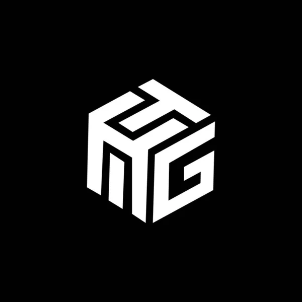 Thg Brief Logo Design Auf Schwarzem Hintergrund Thg Kreative Initialen — Stockvektor