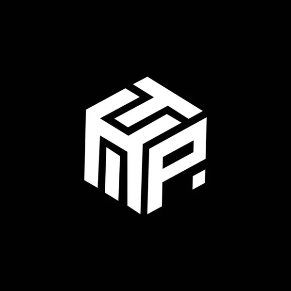 Diseño Del Logotipo Letra Thp Sobre Fondo Negro Thp Iniciales — Vector de stock