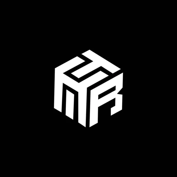 Thr Buchstabe Logo Design Auf Schwarzem Hintergrund Thr Kreative Initialen — Stockvektor