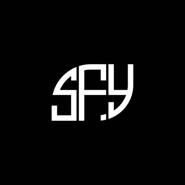 Siyah arka planda SFY harf logosu tasarımı. SFY yaratıcı harflerin baş harfleri logo kavramı. SFY harf tasarımı.