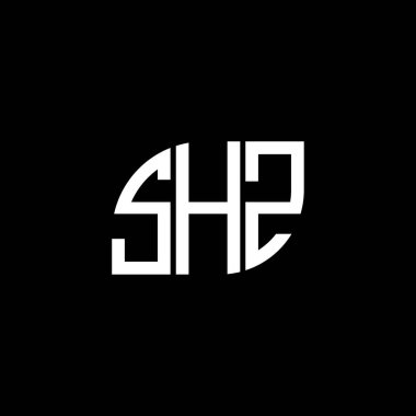 Siyah arkaplanda SHZ harf logosu tasarımı. SHZ yaratıcı harflerin baş harfleri logo kavramı. SHZ harf tasarımı.