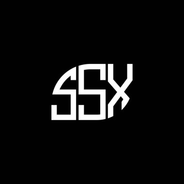 Siyah arkaplanda SSX harf logosu tasarımı. SSX yaratıcı harflerin baş harfleri logo konsepti. SSX harf tasarımı.