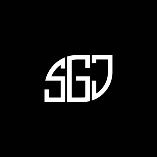 Diseño Del Logotipo Letra Sgj Sobre Fondo Negro Sgj Iniciales — Vector de stock