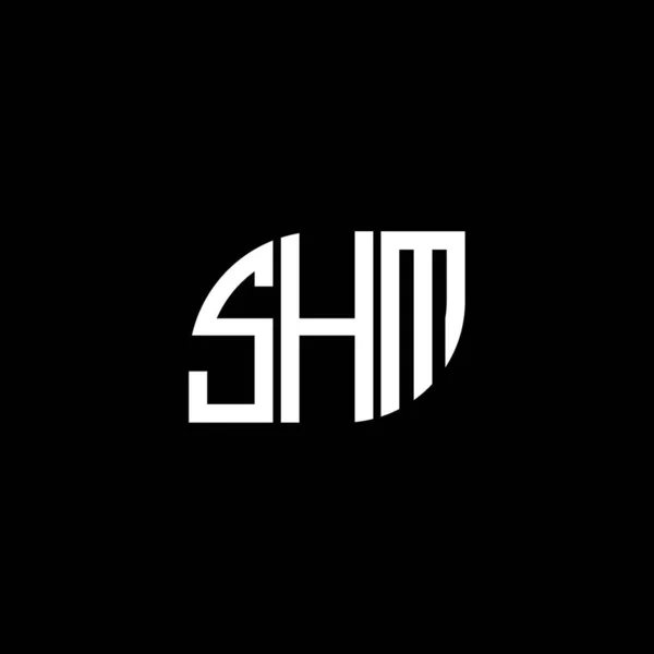 Дизайн Логотипа Чёрном Фоне Творческие Инициалы Shm Буквенно Логотипная Концепция — стоковый вектор