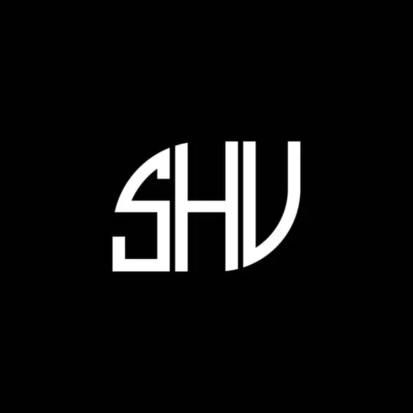 Σχεδιασμός Λογότυπου Γραμμάτων Shv Μαύρο Φόντο Δημιουργικά Αρχικά Του Shv — Διανυσματικό Αρχείο