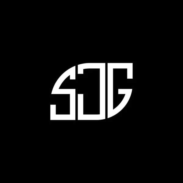 Diseño Del Logotipo Letra Sjg Sobre Fondo Negro Sjg Iniciales — Vector de stock