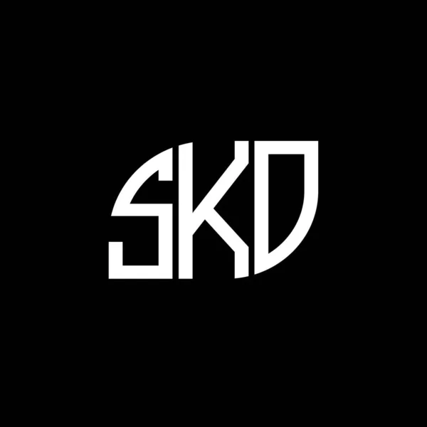 Sko Betűlogó Tervezés Fekete Háttérrel Sko Kreatív Kezdőbetűk Levél Logó — Stock Vector