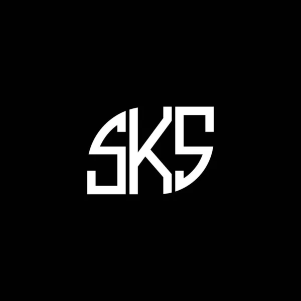 Sks Betűlogó Tervezés Fekete Háttérrel Sks Kreatív Kezdőbetűk Betűlogó Koncepció — Stock Vector