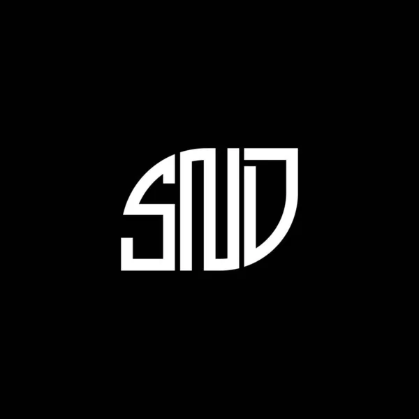 Snd Lettre Logo Design Sur Fond Noir Snd Initiales Créatives — Image vectorielle