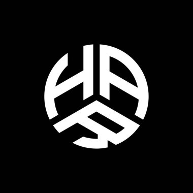 Beyaz arka planda HAR harfi logo tasarımı. HAR yaratıcı harf logosu konsepti. HAR harf tasarımı.