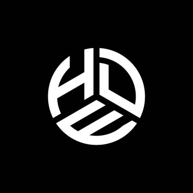 Beyaz arkaplanda HDE harf logosu tasarımı. HDE yaratıcı harf logosu konsepti. Harf tasarımını gizle.