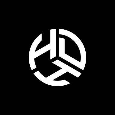 Beyaz arka planda HDH harf logosu tasarımı. HDH yaratıcı harflerin baş harfleri logo kavramı. HDH harf tasarımı.