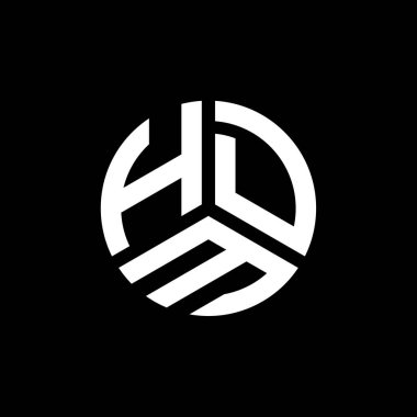 Beyaz arkaplanda HDM harf logosu tasarımı. HDM yaratıcı harflerin baş harfleri logo kavramı. HDM harf tasarımı.