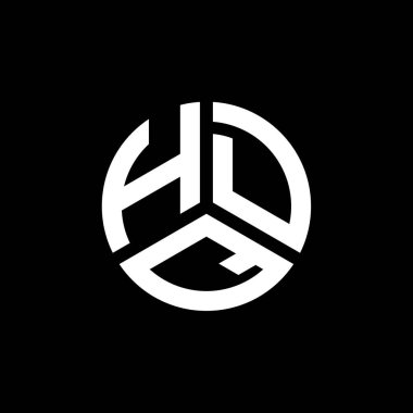 Beyaz arka planda HDQ harf logosu tasarımı. Karargah yaratıcı harflerin baş harfleri logo konsepti. Karargah harf tasarımı.
