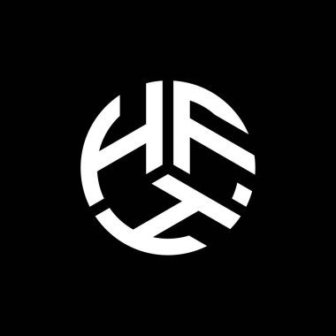 Beyaz arka planda HFH harf logosu tasarımı. HFH yaratıcı harflerin baş harfleri logo kavramı. HFH harf tasarımı.