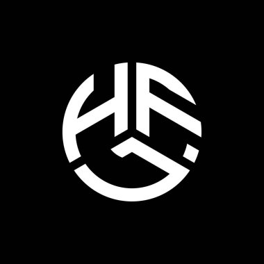 Beyaz arka planda HFL harf logosu tasarımı. HFL yaratıcı harflerin baş harfleri logo kavramı. HFL harf tasarımı.