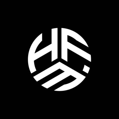 Beyaz arka planda HFM harf logosu tasarımı. HFM yaratıcı harflerin baş harfleri logo kavramı. HFM harf tasarımı.