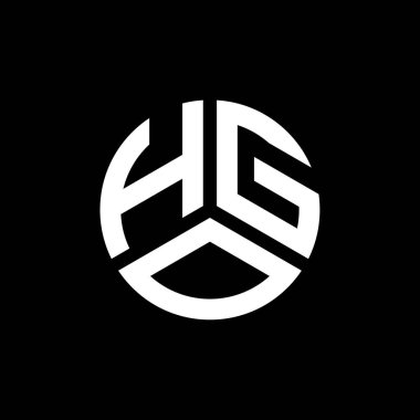 Beyaz arka planda HGO harfi logo tasarımı. HGO yaratıcı harfler logosu konsepti. HGO harf tasarımı.