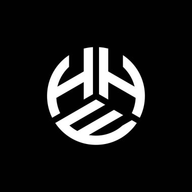 Beyaz arka planda HHE harf logosu tasarımı. Yaratıcı harflerin baş harfleri logo konsepti. HHE harf tasarımı.