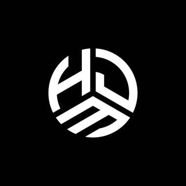 Beyaz arka planda HJM harf logosu tasarımı. HJM yaratıcı harflerin baş harfleri logo kavramı. HJM harf tasarımı.