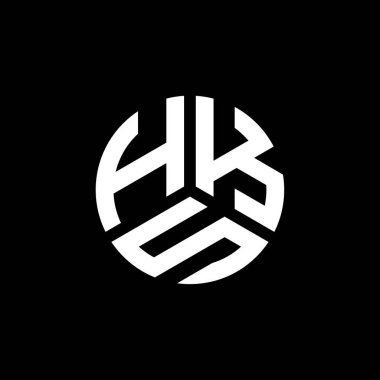 Beyaz arkaplanda HKS harf logosu tasarımı. HKS yaratıcı harflerin baş harfleri logo kavramı. HKS harf tasarımı.