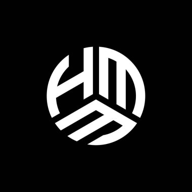 Beyaz arkaplanda HMM harf logosu tasarımı. HMM yaratıcı harflerin baş harfleri logo kavramı. HMM harf tasarımı.