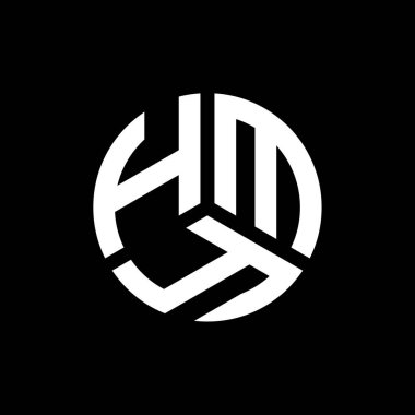 Beyaz arka planda HMY mektup logosu tasarımı. HMY yaratıcı harfler logosu konsepti. HMY mektup tasarımı.