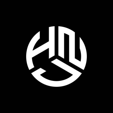 Beyaz arka planda HNJ harf logosu tasarımı. HNJ yaratıcı harflerin baş harfleri logo kavramı. HNJ harf tasarımı.